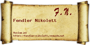 Fendler Nikolett névjegykártya